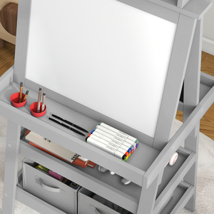 Grey AIYAPLAY Double-Sided Art Easel for Kids w Paper Roll shot 6165351