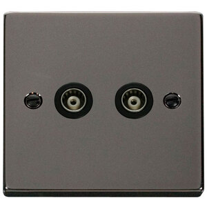 Black Nickel Twin Isolated Coaxial Socket