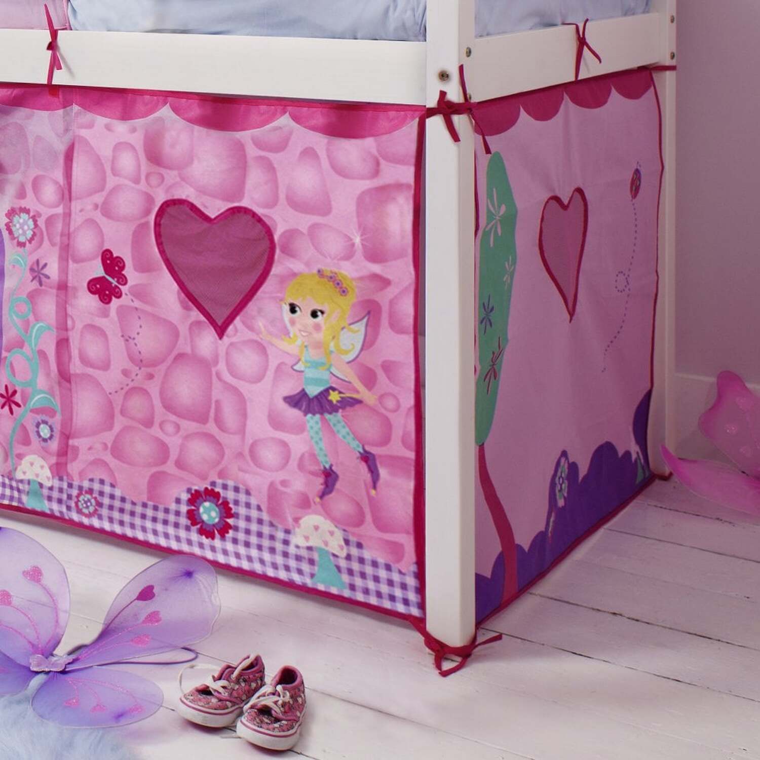 Moro Cabin Bed Midsleeper With Fairies Package - White Fairies Midsleeper Bed