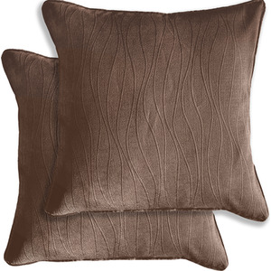 Pair of Goodwood Textured Wave Pattern Cushion Covers - 43x43cm - Cases Only