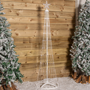 2.5m Light up Christmas Cone Tree with 320 White LEDs