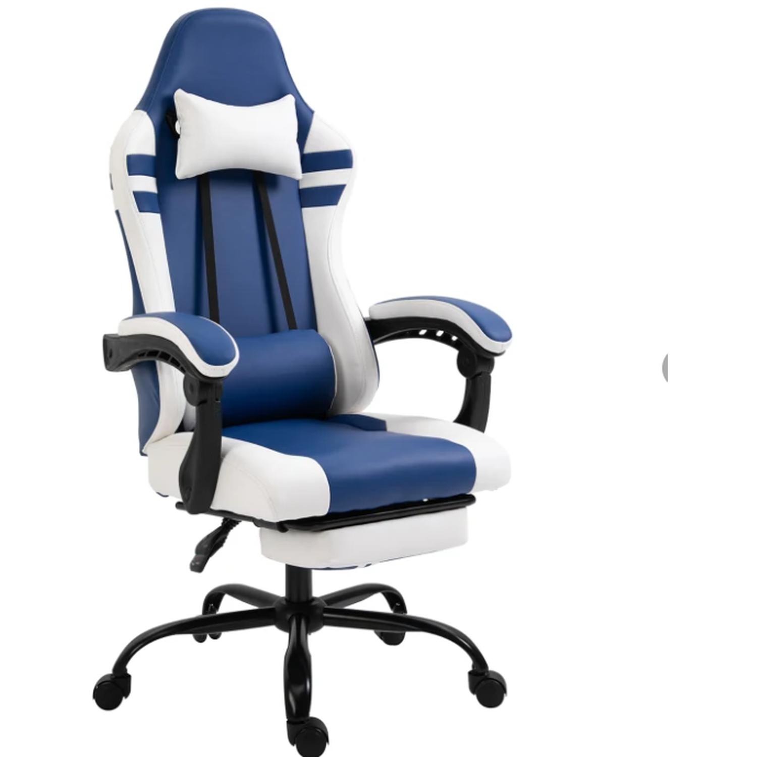 Luna Pu Leather Reclining Gaming Chair - Blue