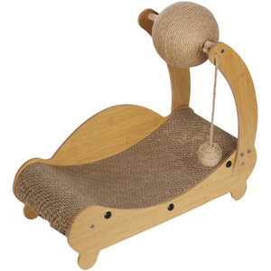 Curved Bed-Style Cat Scratcher with Sisal Toy Balls