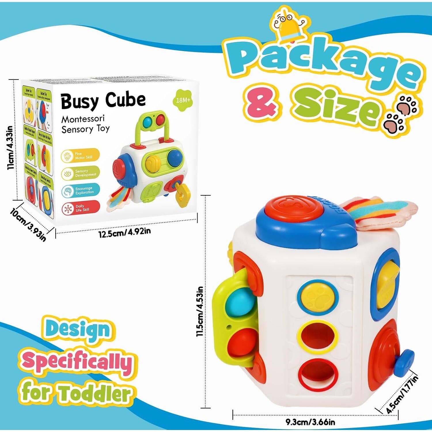 Montessori Activity Busy Cube Sensory Toy Educational Travel Toy