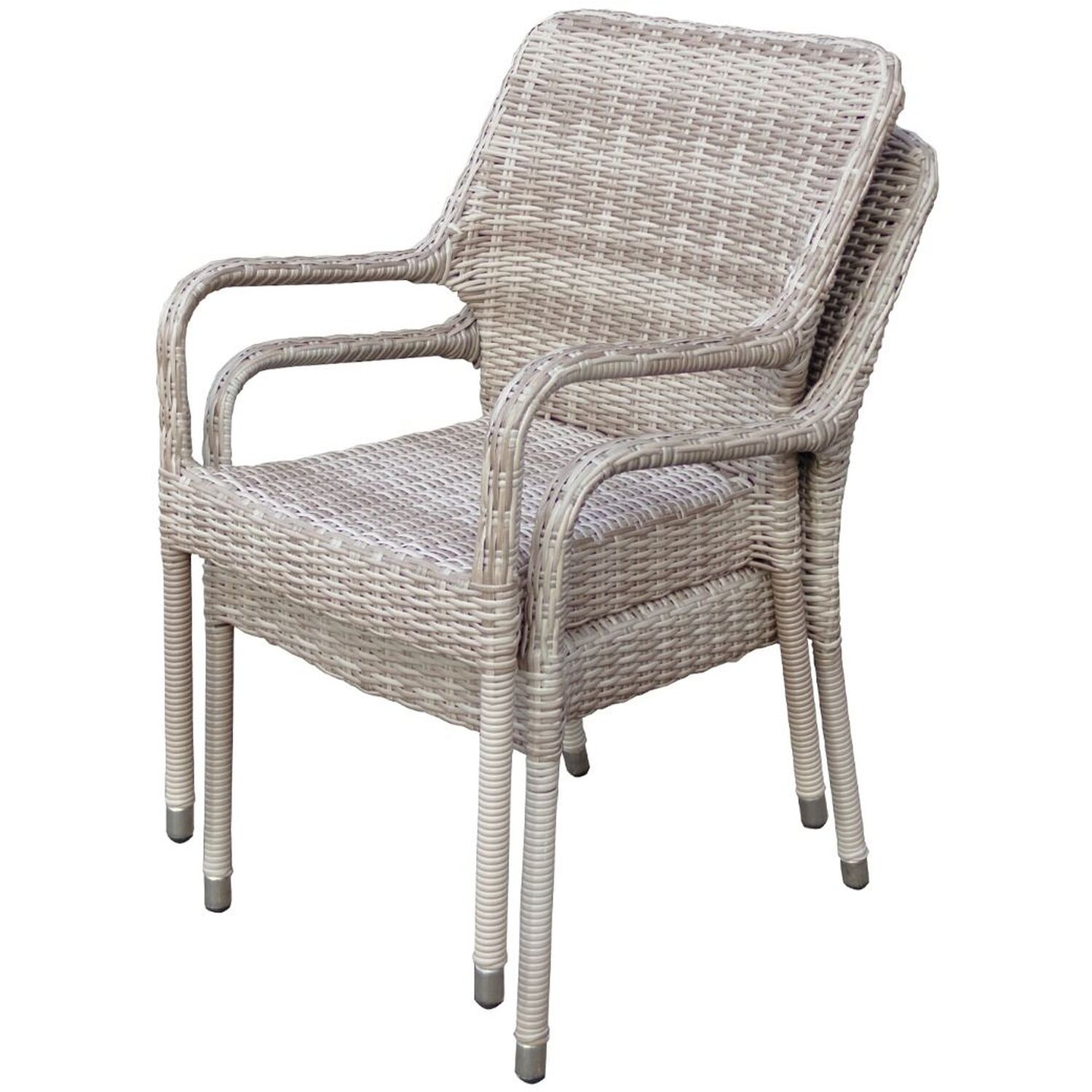 Palmera Rattan Stacking 2 Seat Bistro Set - Sandy White