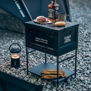 Collapsible Camping Storage Box with Support Stand