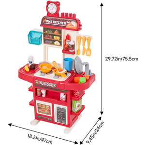Red Kidkid Role Play Kitchen Playset with Mist Effect shot 7521981