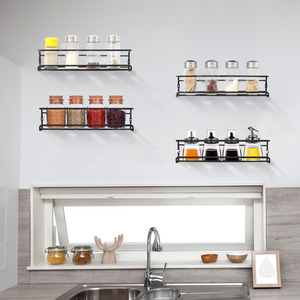 Set of 4 Wall Mounted Kitchen Spice Racks