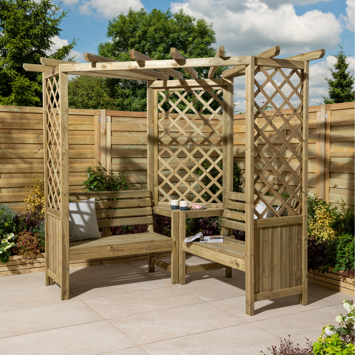 Rowlinson Pemberley Corner Arbour - Natural