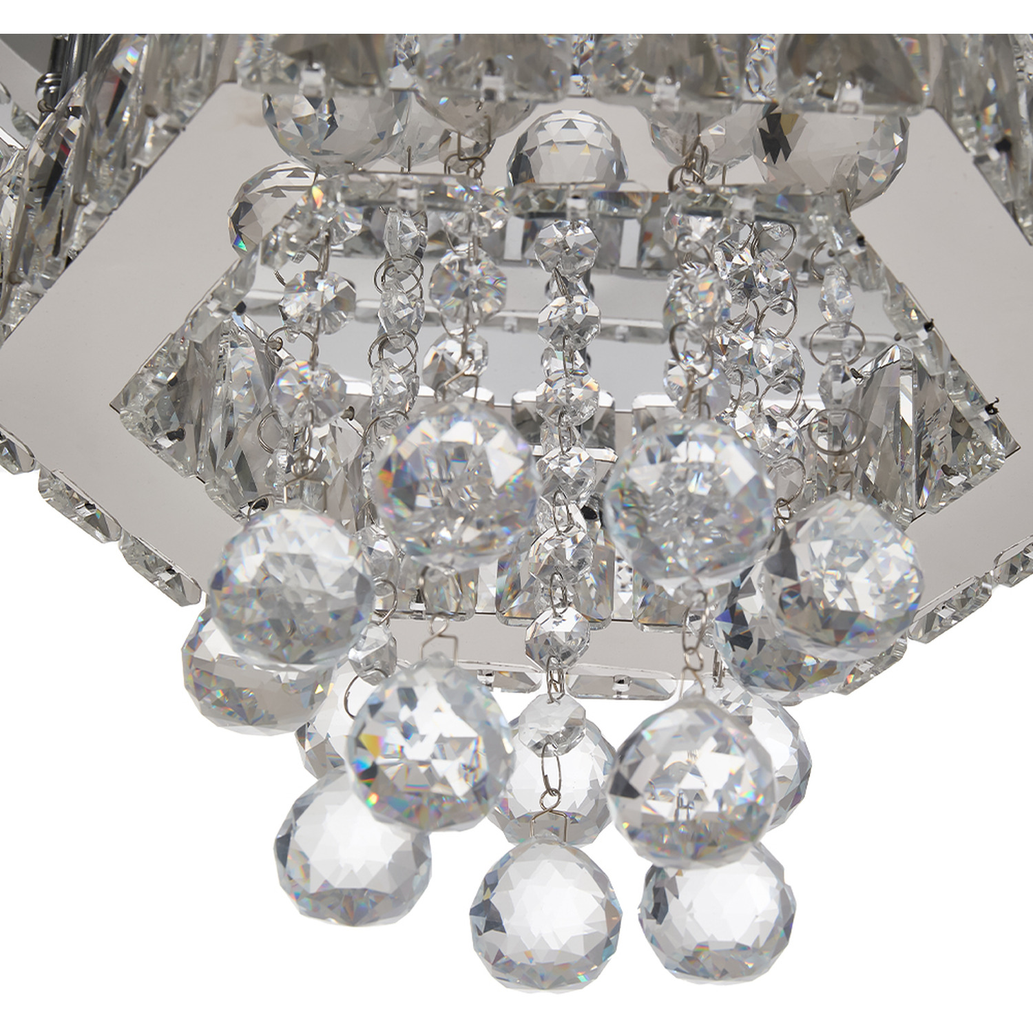 Hexagon Double-layer Stainless Steel Crystal Ceiling Light