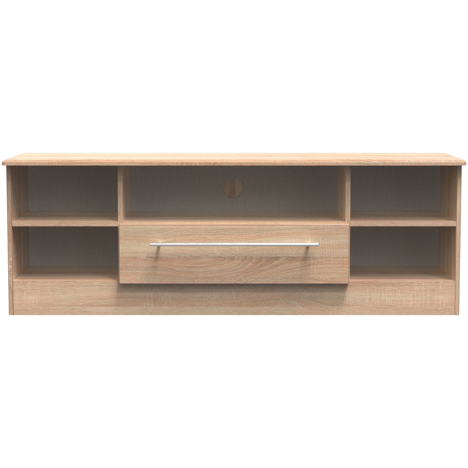 Sherwood Ready Assembled Wide 1 Drawer Tv Media Unit - Bardolino Oak