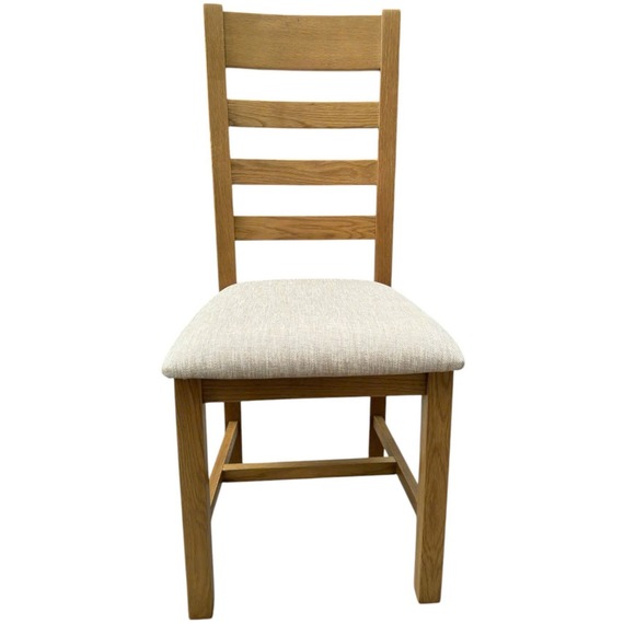 Pair of Copenhagen Smoked Oak Dining Chairs Beige Wool Seat Solid Oak Legs