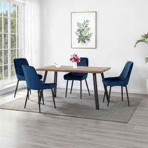 Quebec Wave Edge Dining Set with Avery Chairs