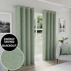 Dallas Green Blackout Pencil Pleat Curtains