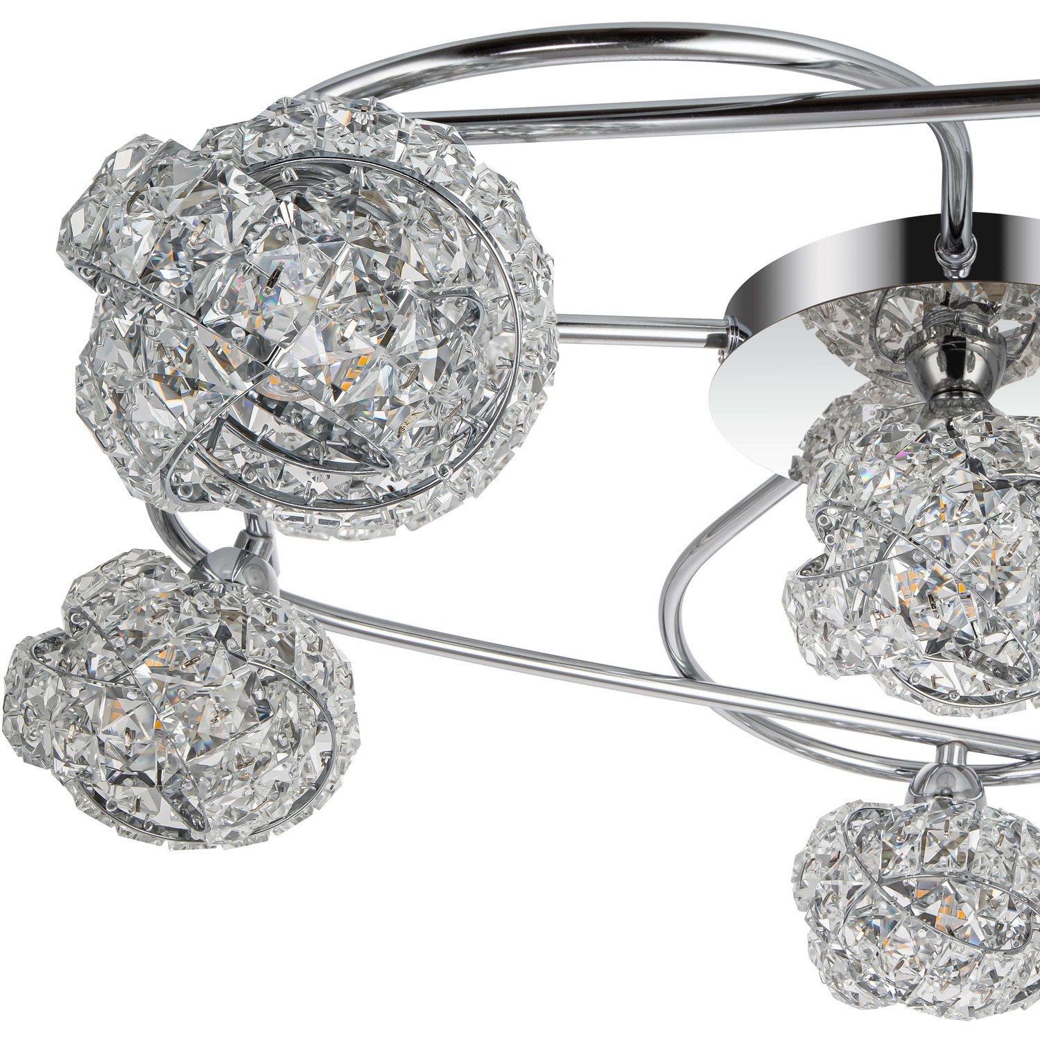 Cosylyte Mirri 6 Light Glass Ceiling Light - Chrome