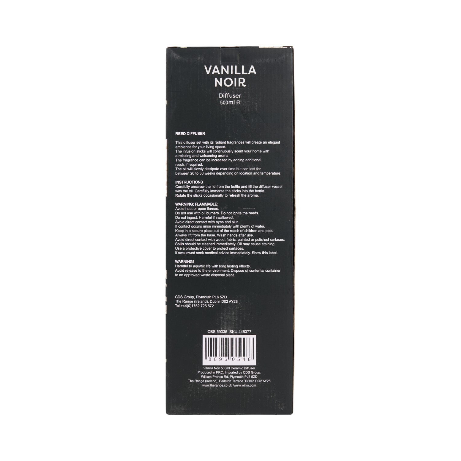 Vanilla Noir Ceramic Diffuser