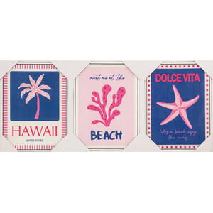 Set of 3 Dolce Vita Beach Glossy Canvas Prints