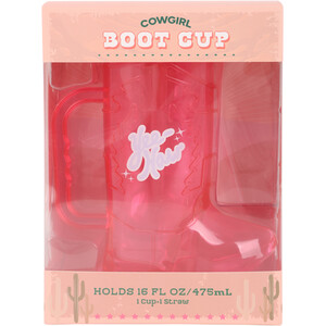 Cowgirl Boot Cup with Straw