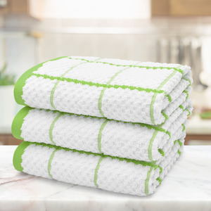 Lime Set of 3 Checkered Tea Towels shot 10278734