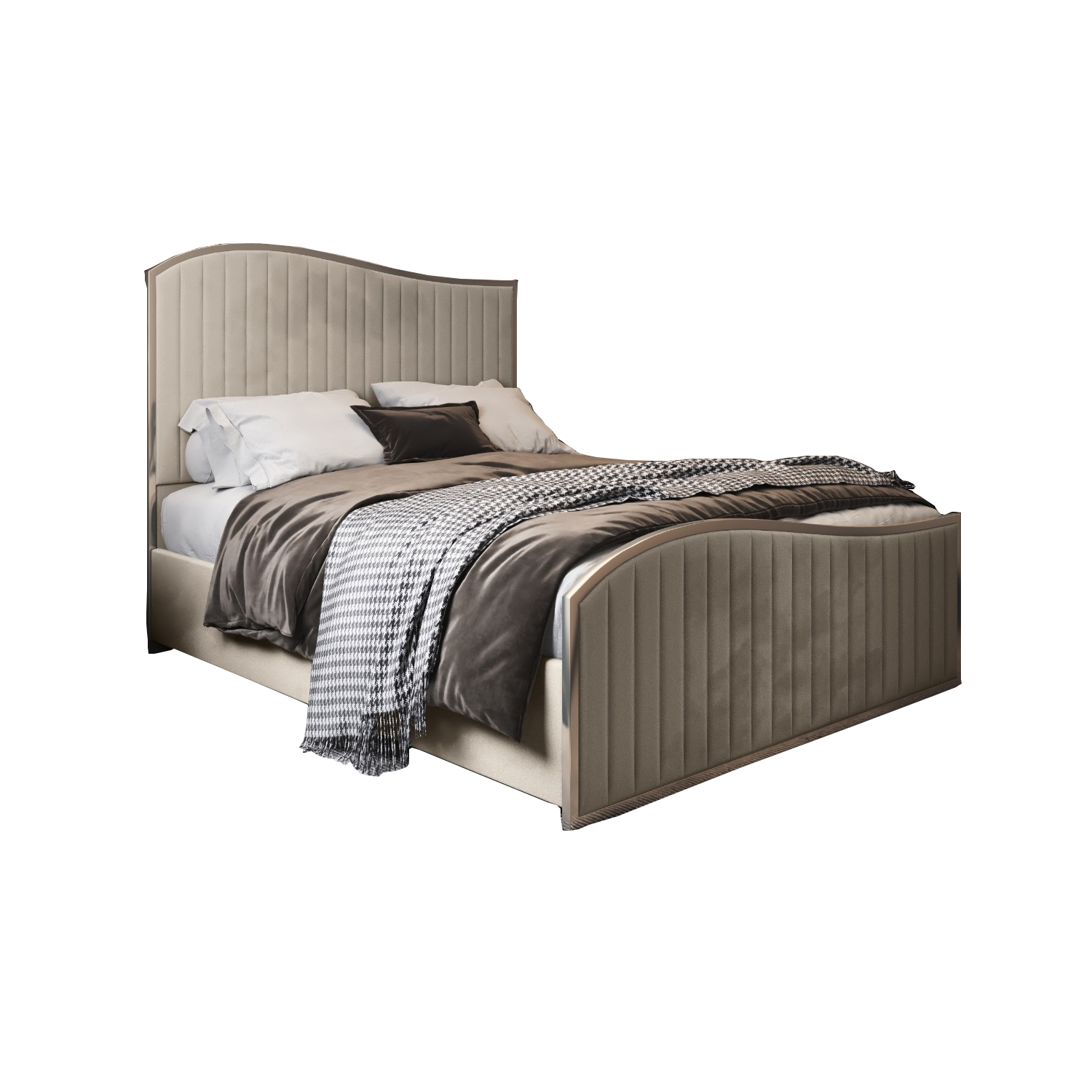 Darlington Soft Velvet Upholstered Metal Bed Frame - Cream Single