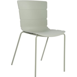 Pair of Bali Kitchen Chairs, Plastic Seat With metal Legs