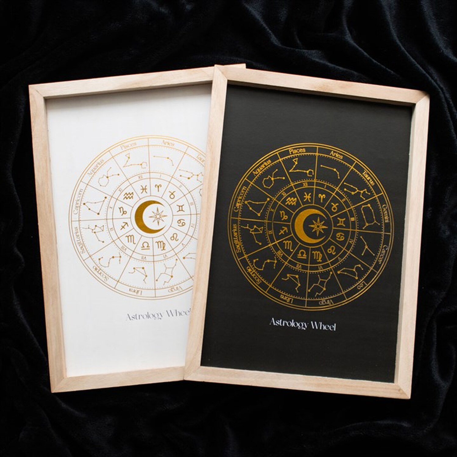 Astrology Wheel Framed Wall Art Print - Off White