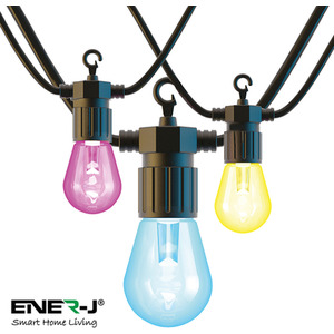 Ener-J Smart WiFi LED String Light 7.2m RGB Warm White 12 Filament Bulbs