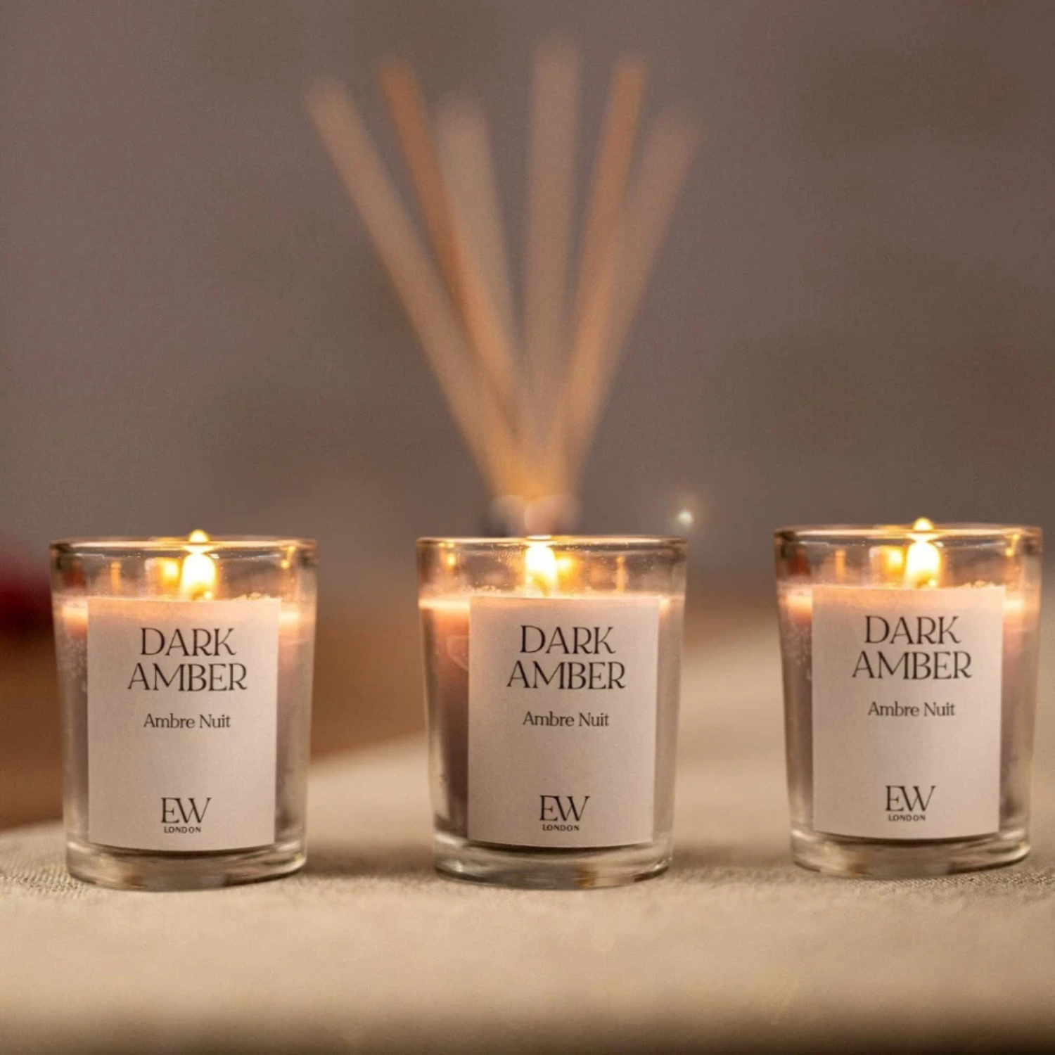 Set of 3 Scented Candle Gift Boxed Set  - Cream