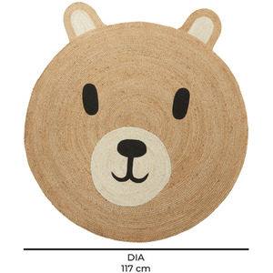 Woven Natural Seagrass Teddy Bear Rug