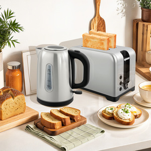 HOMCOM 1.7L 3000W Rapid Boil Jug Kettle and 2-Slice Toaster Set