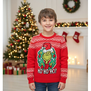 Kids Grinch Wreath Jumper