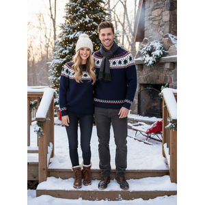 Fun Christmas Trees Navy Jumper