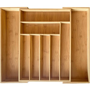 Bamboo Drawer Organiser Expandable Cutlery Tray