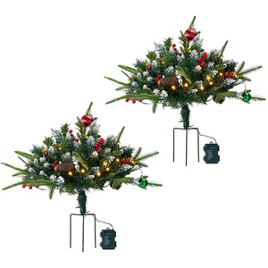 2pcs Artificial Christmas Planter Bushes Decorations