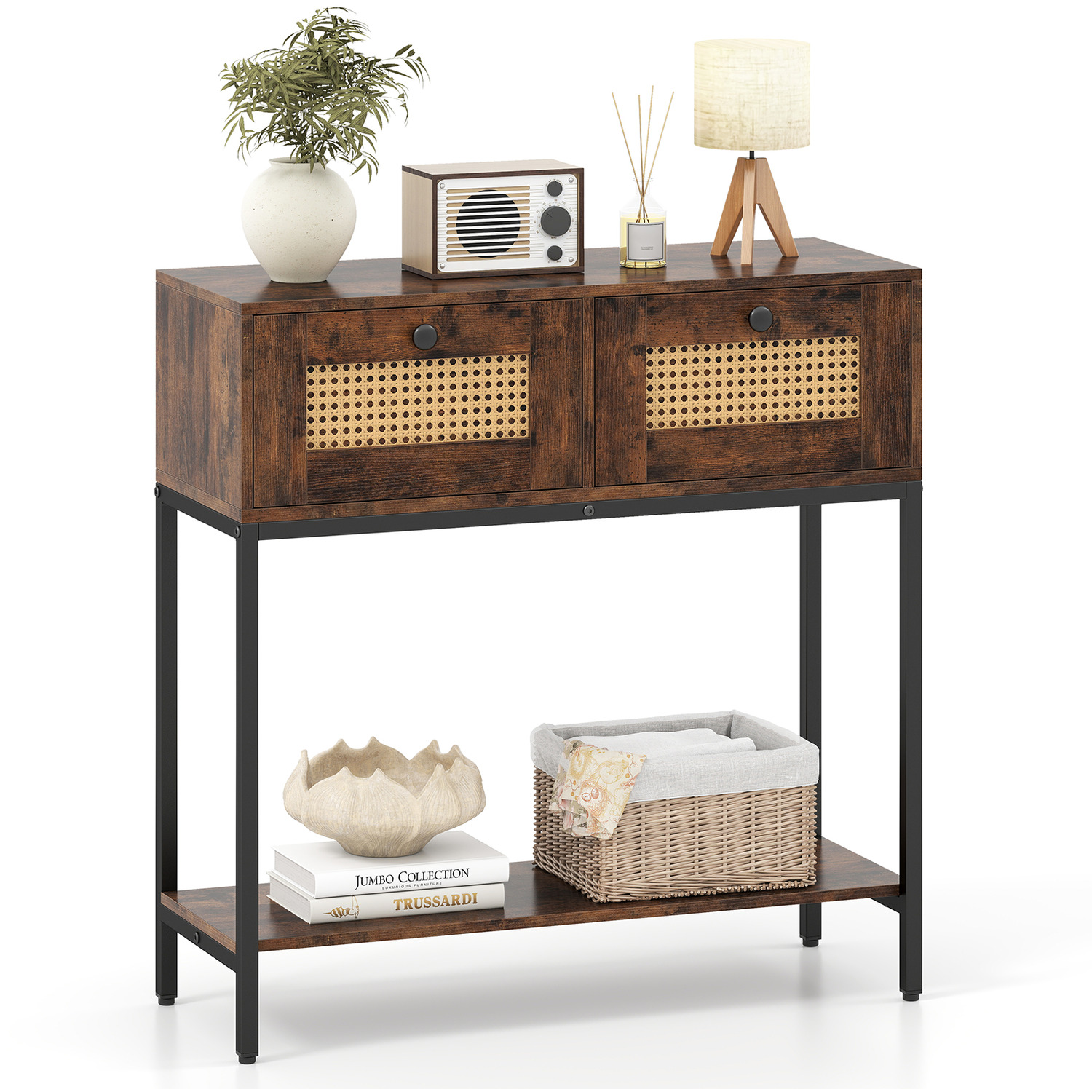 Boho Console Table - Brown