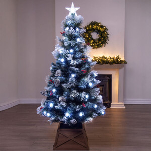 The Snowy LED Frosted Pine Fibre Optic Tree