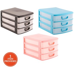 Three Drawer Plastic Storage A4