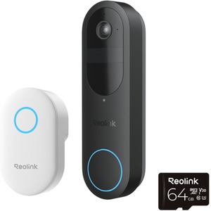 Reolink 2K WiFi AI Battery Doorbell with Chime and 64GB MicroSD Card