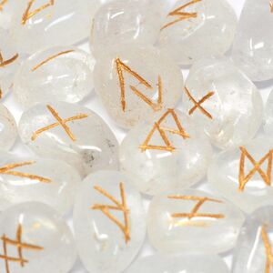 Runes Stone Set in Pouch Crystal