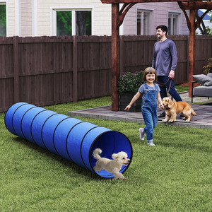 PawHut Dog Tunnel 300cm , Foldable Play Tunnel with 4 Pegs