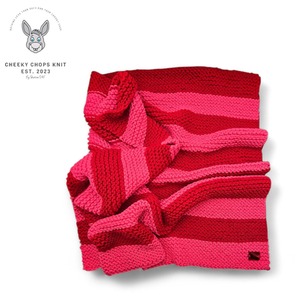 Large Strawberry Cerise Striped Baby Blanket