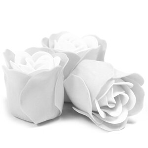 Set of White Soap Flower Heart Boxes Luxury Romantic Gift