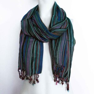 Indian Boho Scarves - 22x72cm, Random Purples, Cotton, Versatile Accessory