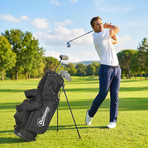 Outsunny Golf Stand Bag 6 Way Full-Length Divider