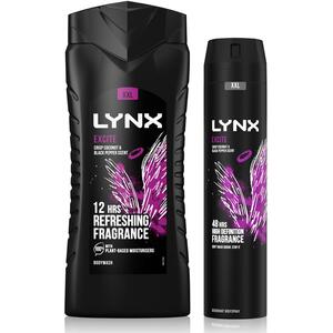 Lynx 12H Refreshing Excite Shower Gel 500ml with 48H Fresh Body Spray 250ml