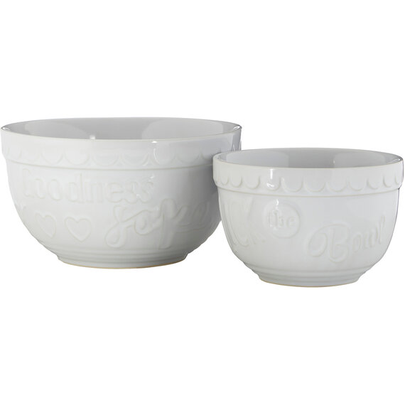 Gigi White Set Of Two Mixing Bowls