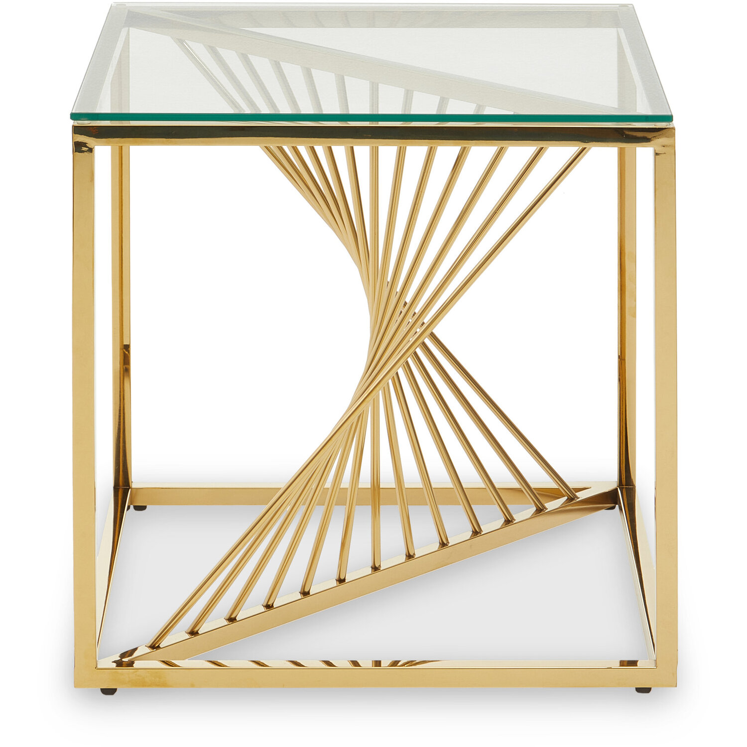 Amella End Table With Gold Finish Frame - Gold