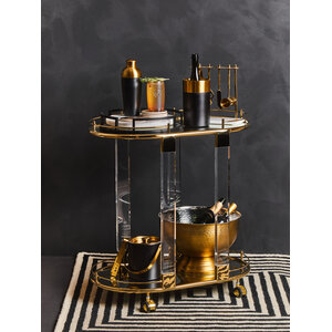 Oria Drinks Trolley With Warm Gold Metallic Frame