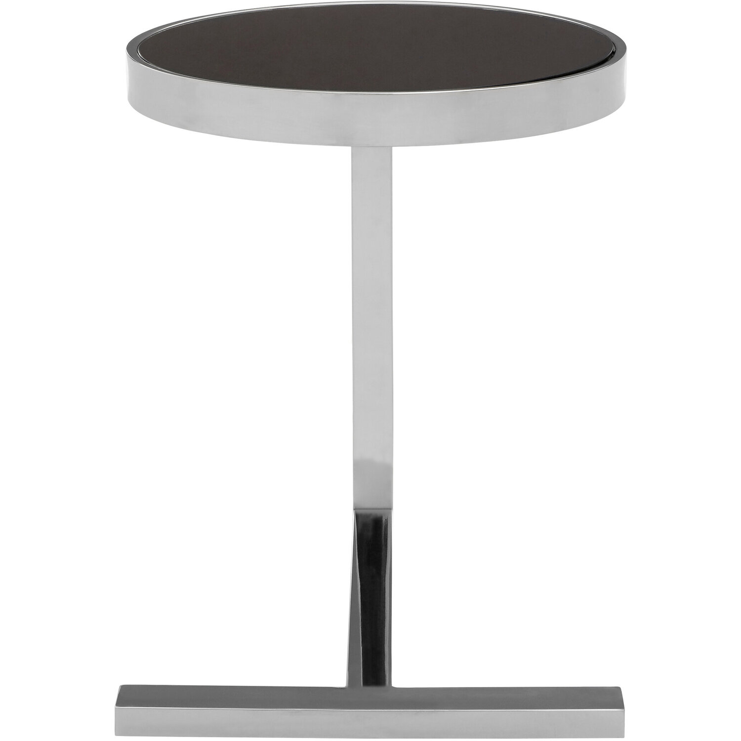 Novo Side Table With T Base - Silver
