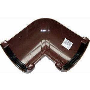 FloPlast 112mm Round 90 Degree Angle Brown - RA1 - Gutter Fitting